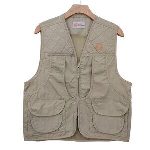 Master Sportsman Hunting Vest Mens Small Beige Mesh Utility Hiking Fishing